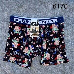Crazy Boxer Briefs Star Wars 4th of July Mandalorian Mens L Baby Yoda Fireworks